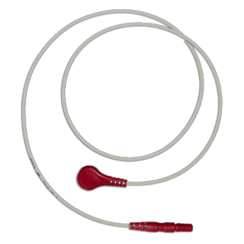 rotes Elektrodenkabel mit Druckknopfanschluss