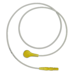 gelbes Elektrodenkabel mit Druckknopfanschluss