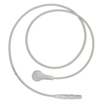 weißes Elektrodenkabel mit Druckkopf-Anschluss und Steckbuchse